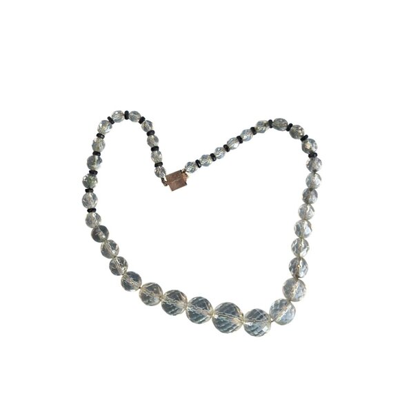 Vintage Rock Crystal Necklace With Sterling Silver Clasp 15" - Picture 5 of 6